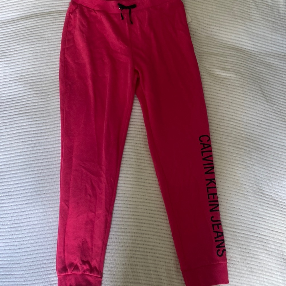 Girls pink Calvin Klein sweatpants